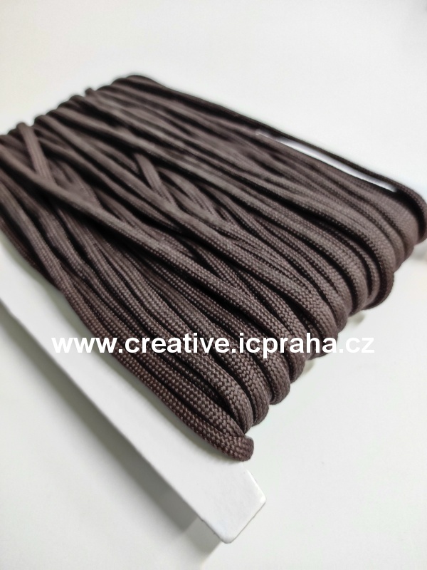 paracord 4mm hnědá tm.